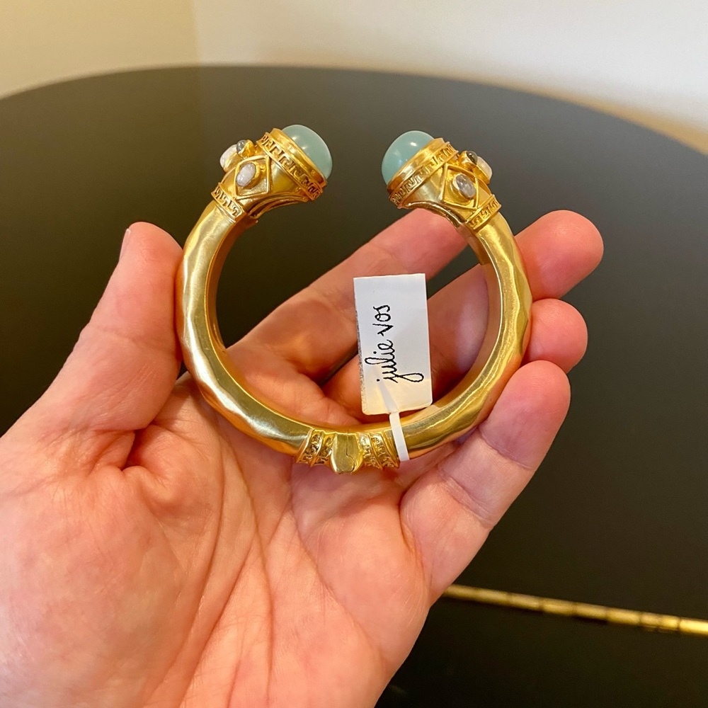 Julie Vos NWT AUTHENTIC Luxury Vintage RARE Chalcedony Hinge Cuff/bracelet - Picture 8 of 17